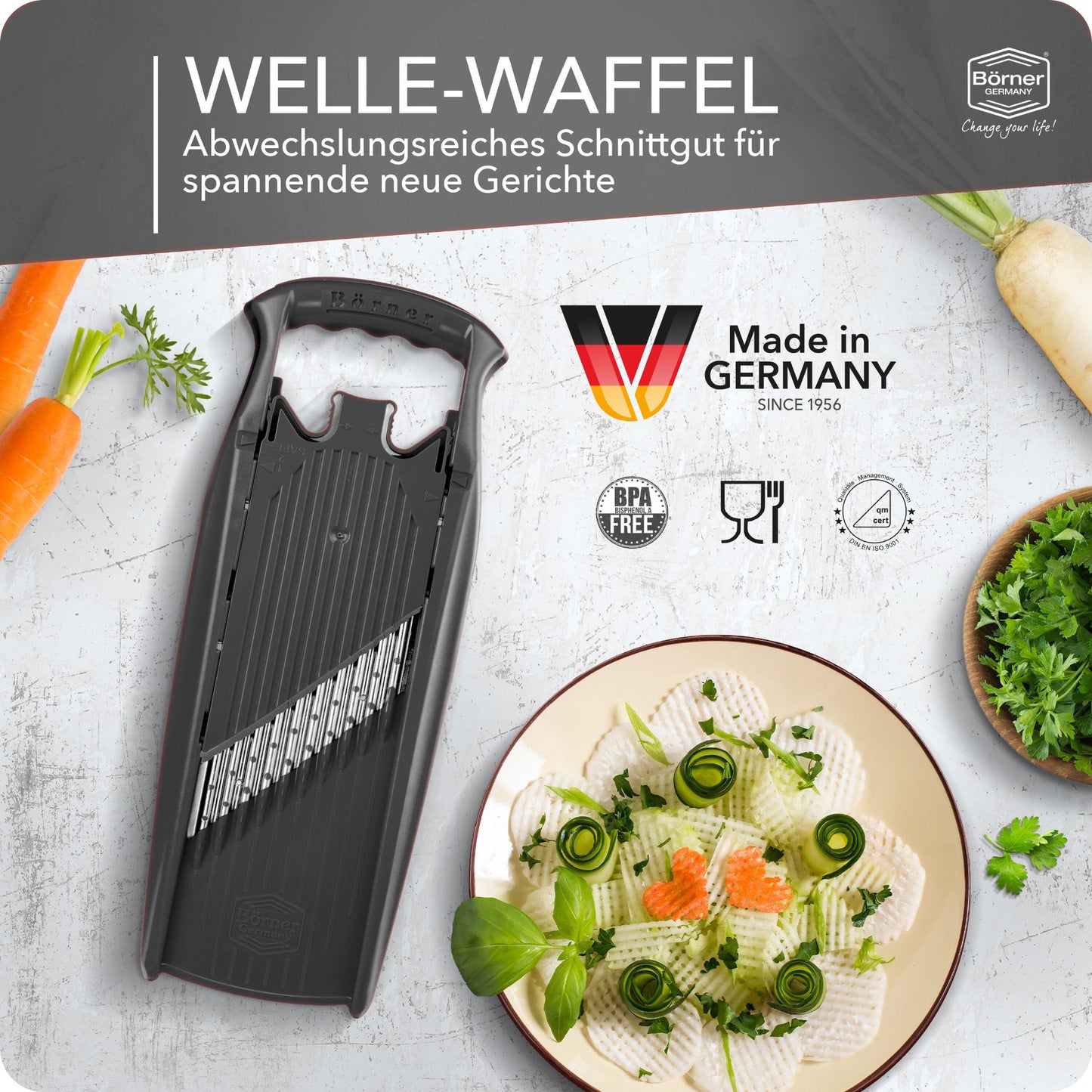 Wellenschneider Waffelschneider Power Line grau