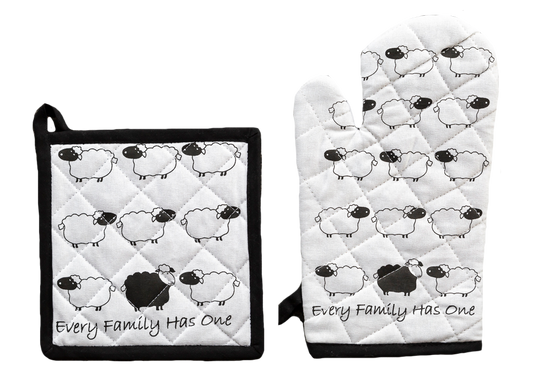 Ofenhandschuhen und Topflappen-Set EFHO Black Sheep