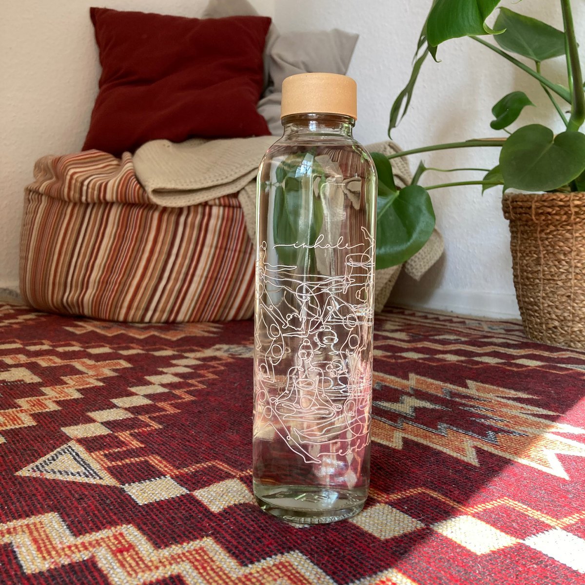 Trinkflasche Glas INHALE & EXHALE 0,7 l
