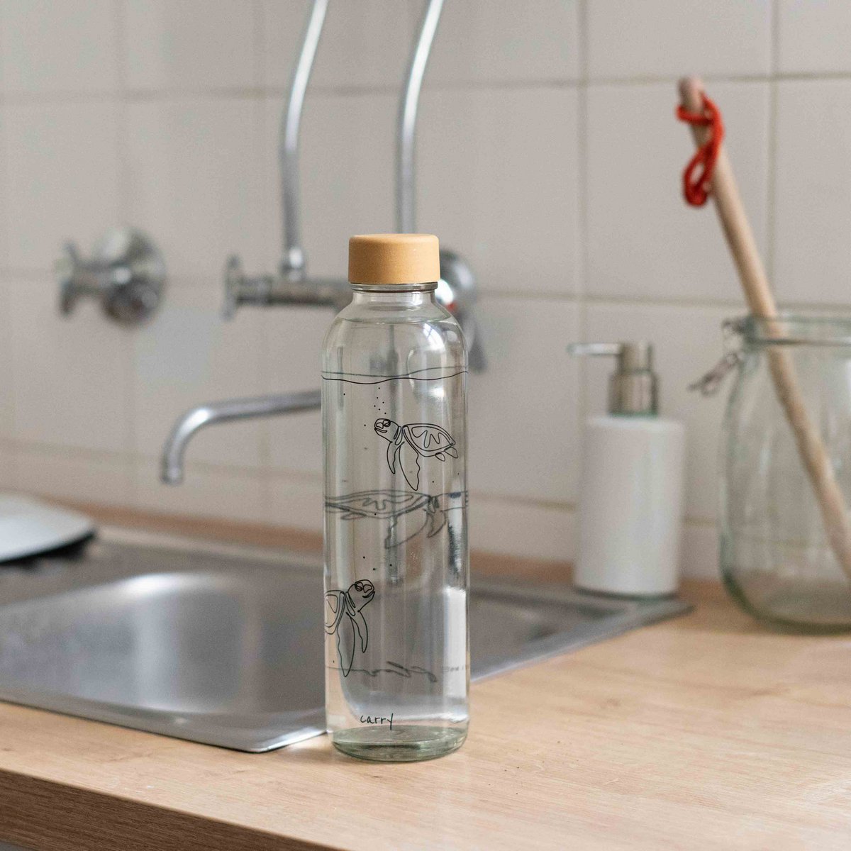 Trinkflasche Glas GO WITH THE FLOW 0,7 l