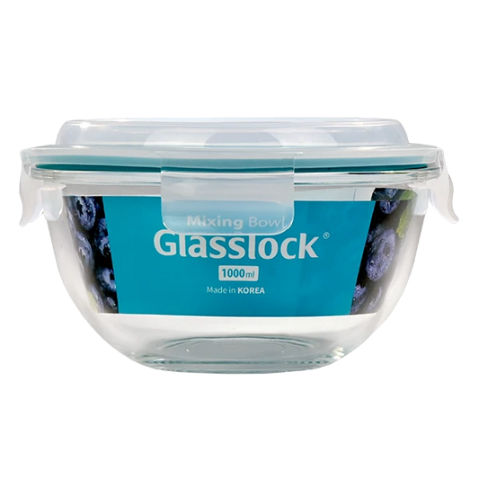 Glasschüssel mit Deckel Bowl rund 1 Liter