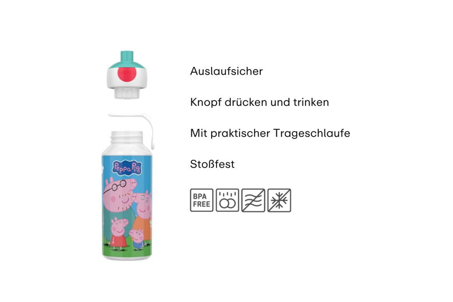 Trinkflasche Peppa Pig 400 ml Pop-Up Campus