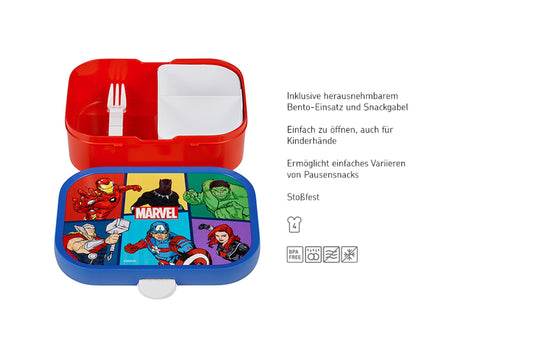 Campus Brotdose Avengers mit Bento-Einsatz und Gabel