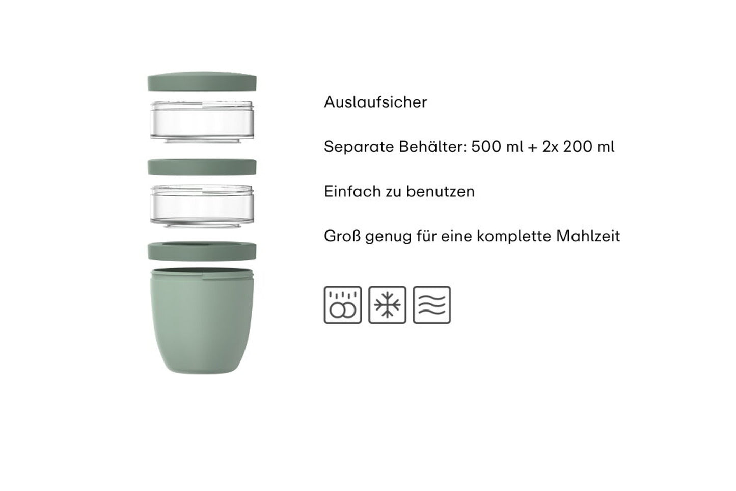 Ellipse Lunchpot 3-teilig 500 ml + 200 ml + 200 ml – Nordic blue