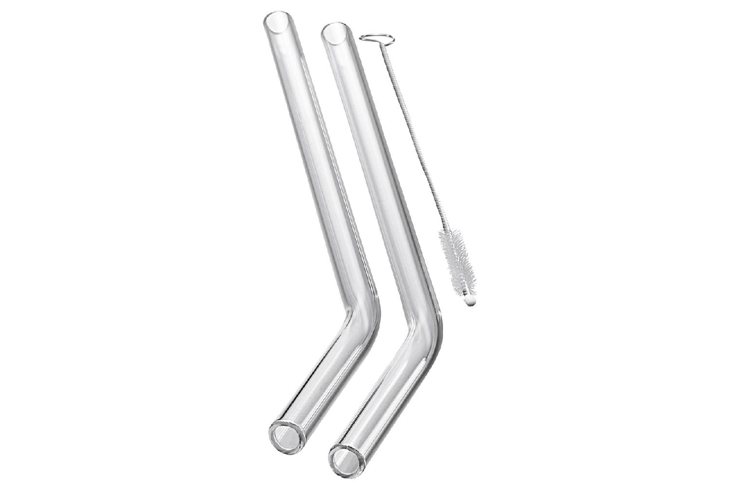 Trinkhalm Future Glas klar mit Reingungsbürste 23cm 4er