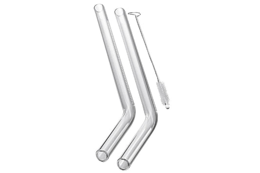 Trinkhalm Future Glas klar mit Reingungsbürste 23cm 4er