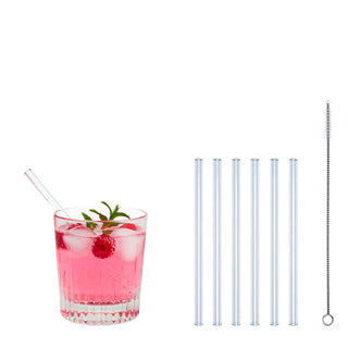 Glastrinkhalm Set 7 tlg. - Länge 15 cm