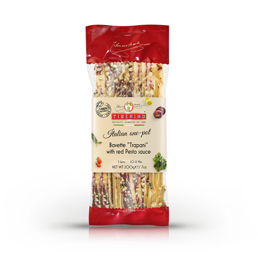 Bavette "Trapani" mit rotem Pesto, kochfertige Pasta - One Pot