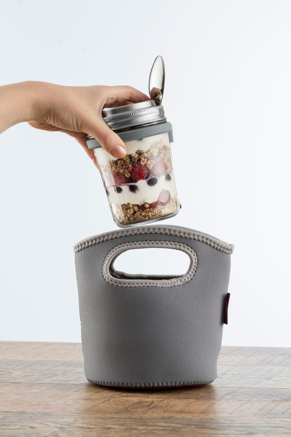Frühstücksglas mit Löffel, 350 ml