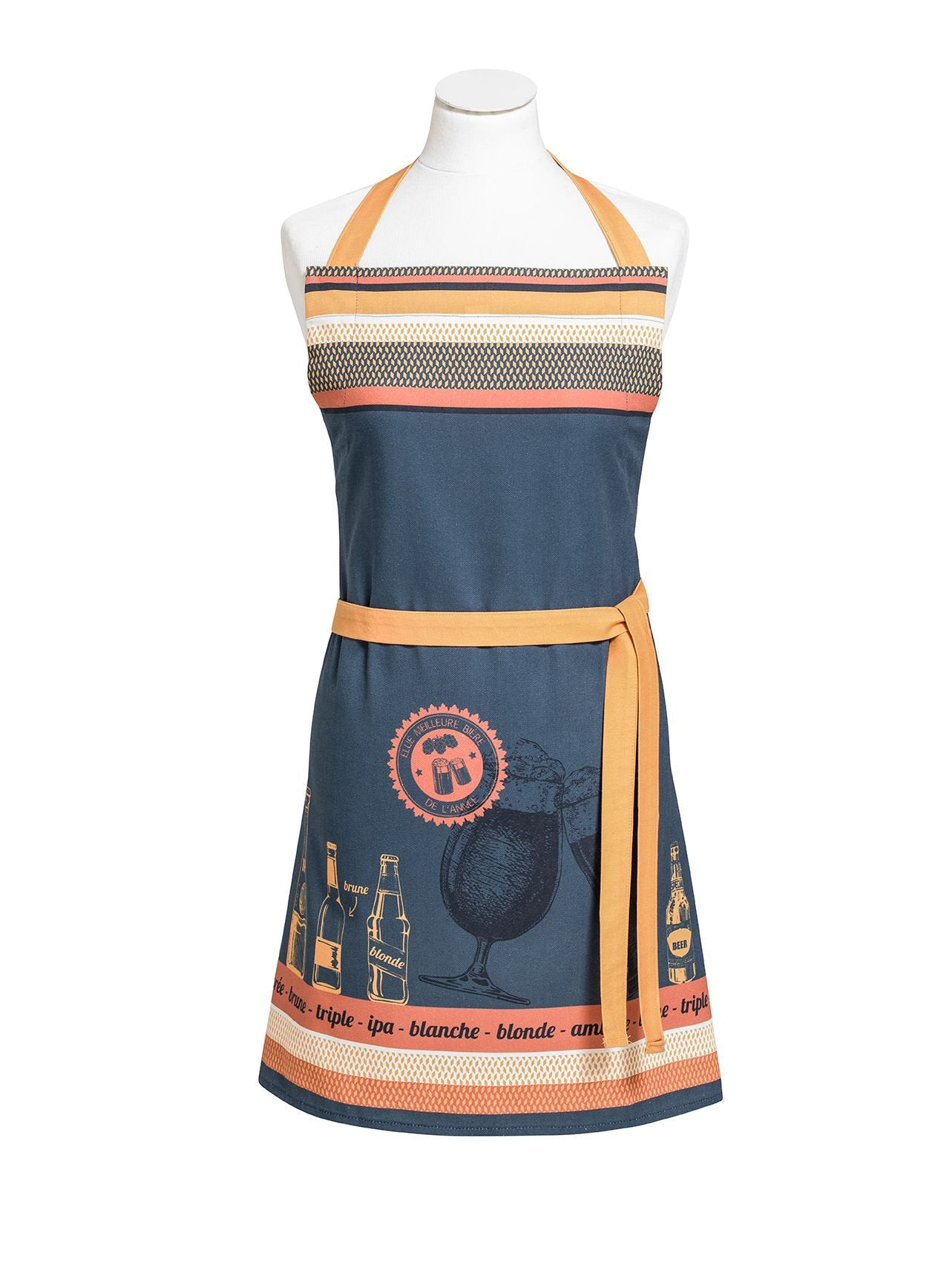 Schürze BIÈRES 76x85 cm Beige, Blau, Gelb