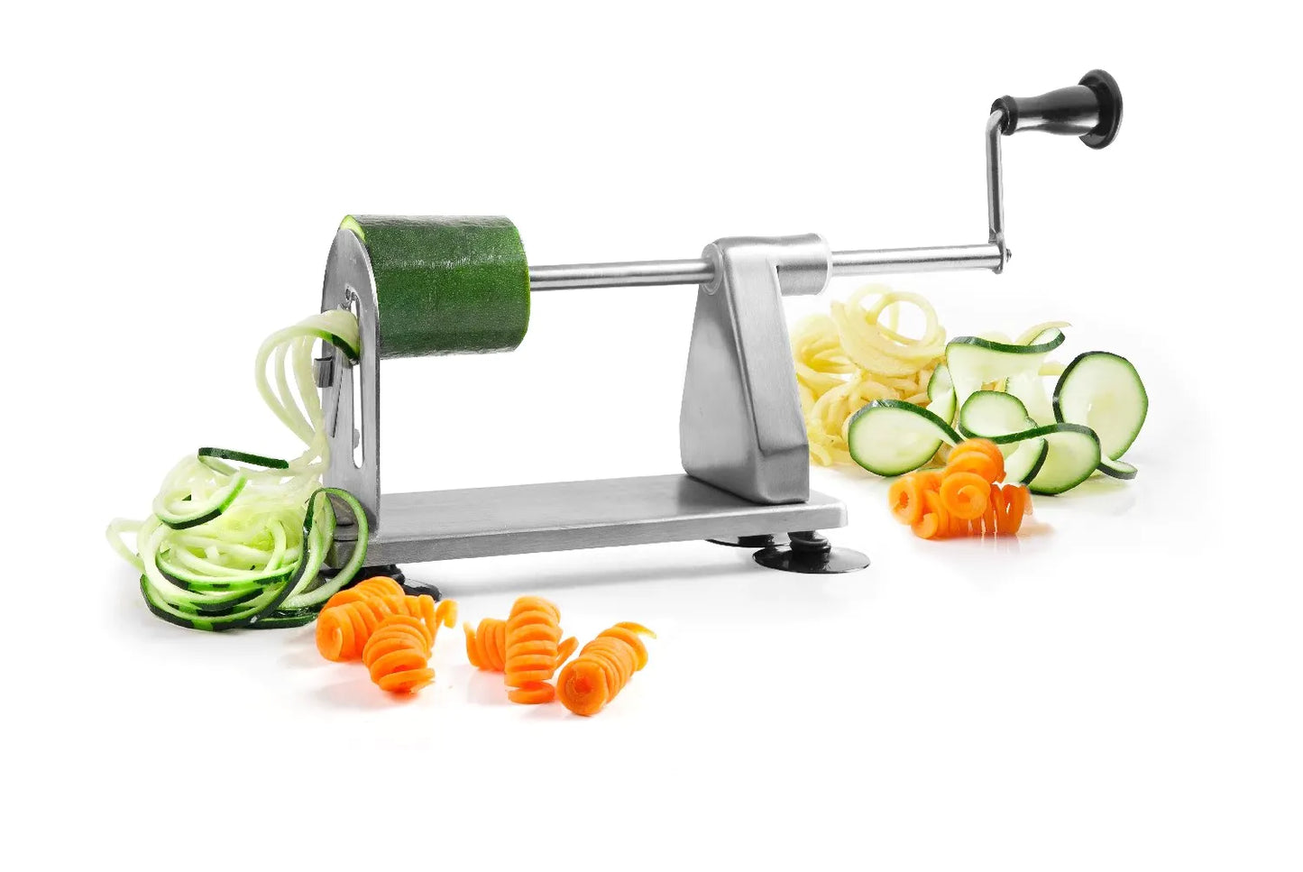 Spiralschneider Edelstahl 26X8X11CM mit zwei Einsätzen