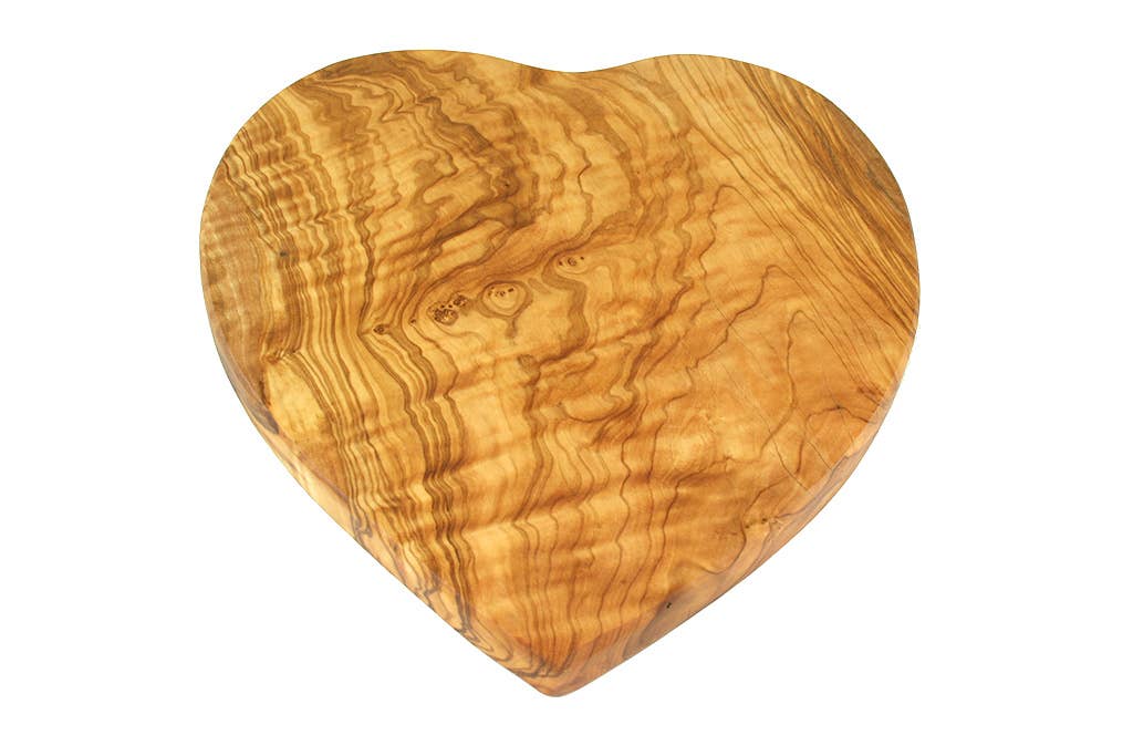 Frühstücksbrett Herzform groß 25 x 24 cm Olivenholz