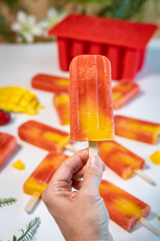 Eisform - Rot - Silikon für 10 Eis am Stiel