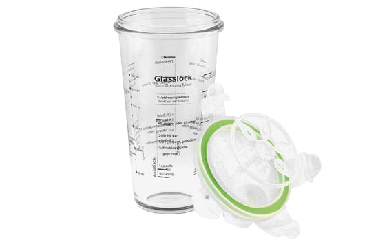 Dressingshaker aus Glas 450 ml, mit Rezepten