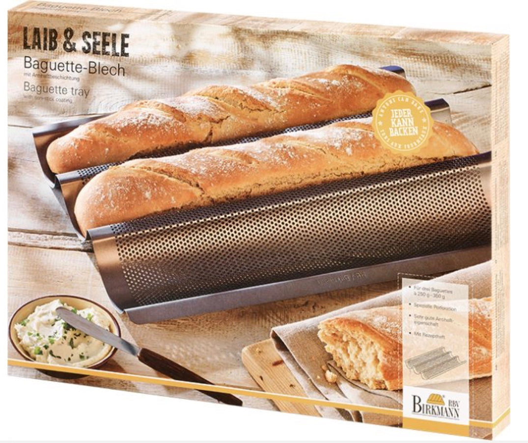 Baguette-Backblech "Laib und Seele" für 3 Baguette