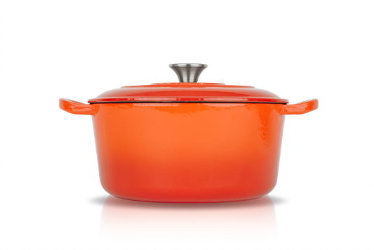 Bräter Gusseisen rund 23 cm 4,0l. ofenrot