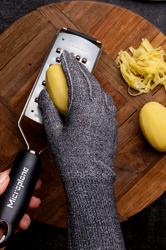 Schutzhandschuh grau für Microplane Reiben