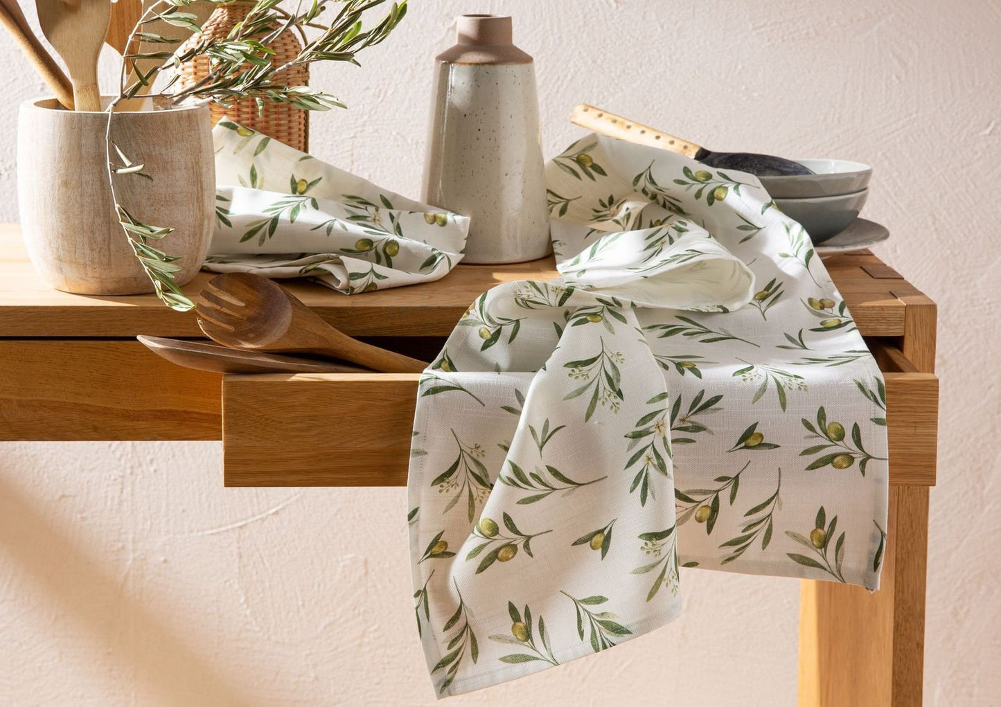 Geschirrtuch 100% Baumwolle 50x75 cm OLIVES ~ Oliven