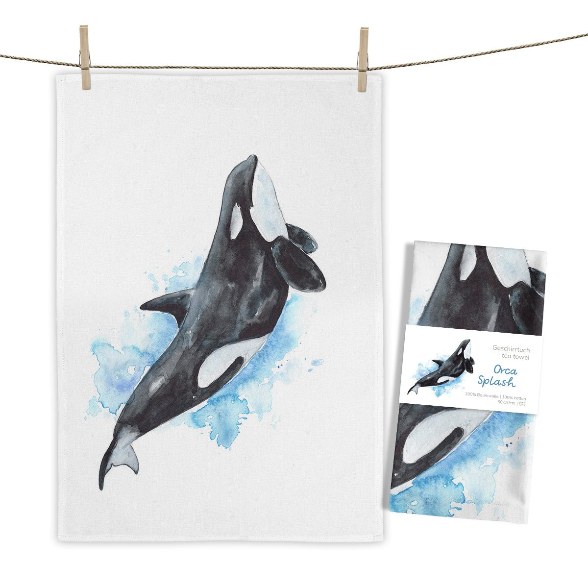 Geschirrtuch Orca Splash