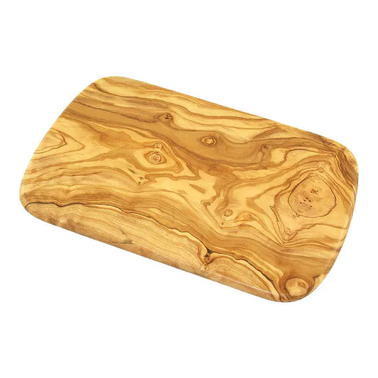 Frühstücksbrett abgerundete Ecken Länge 22x13cm Olivenholz