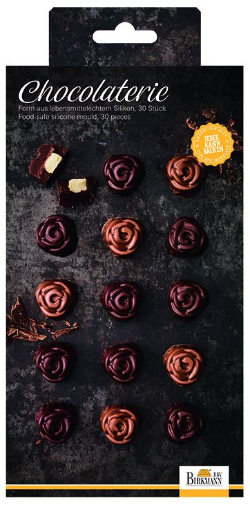 Pralinen- und Schokoladenförmchen "Rose" 2-tlg