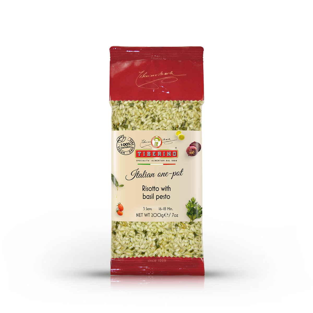 Risotto mit Basilikumpesto "Genovese", kochfertiges italienisches Risotto - One Pot