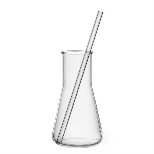 Gin Tonic Gläser Labor 400 ml mit Glastrinkhalmen 23 cm 2er-Set