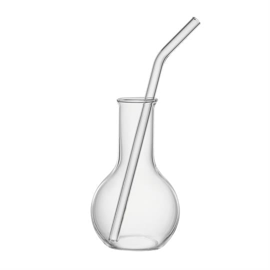 Mix Drink Gläser Labor 300 ml mit Glastrinkhalmen 23 cm 2er-Set