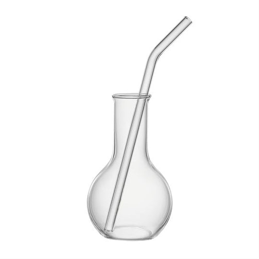Mix Drink Gläser Labor 300 ml mit Glastrinkhalmen 23 cm 2er-Set