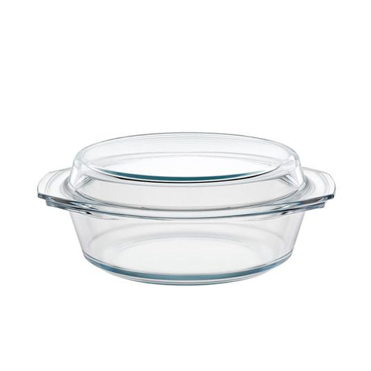 Kasserolle Bräter rund mit Deckel Glas 228x102mm 2l.