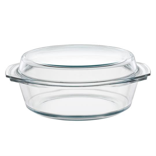 Kasserolle Bräter rund mit Deckel Glas 268x118mm 3,50l.