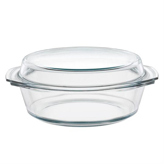 Kasserolle Bräter rund mit Deckel Glas 268x118mm 3,50l.