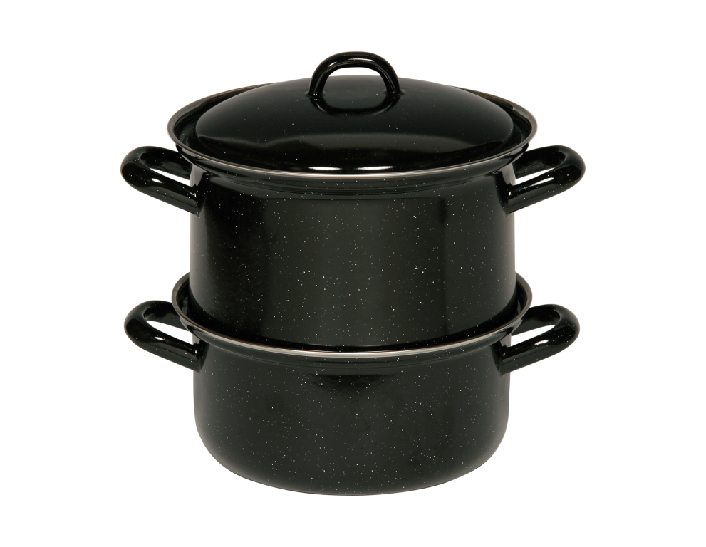 Kartoffelkocher 18cm 2l Schwarz Emaille Profi