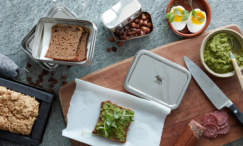 Brotbox Classic PureLunchBox Quadrat Edelstahl 800 ml