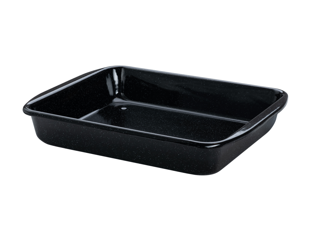 Bratrohrpfanne 33x42x7,8cm Schwarz Emaille Profi