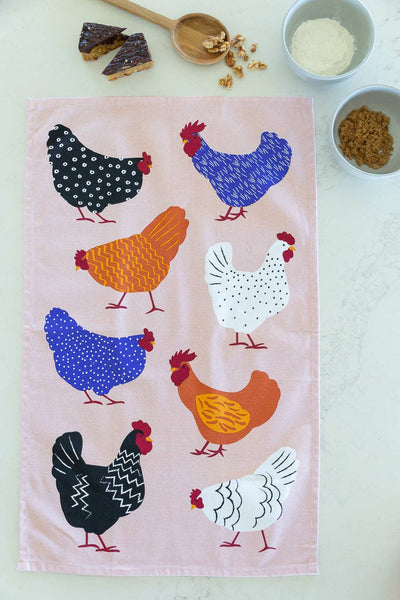 Geschirrtuch - Bright Hens Baumwolle 74cm x 47cm