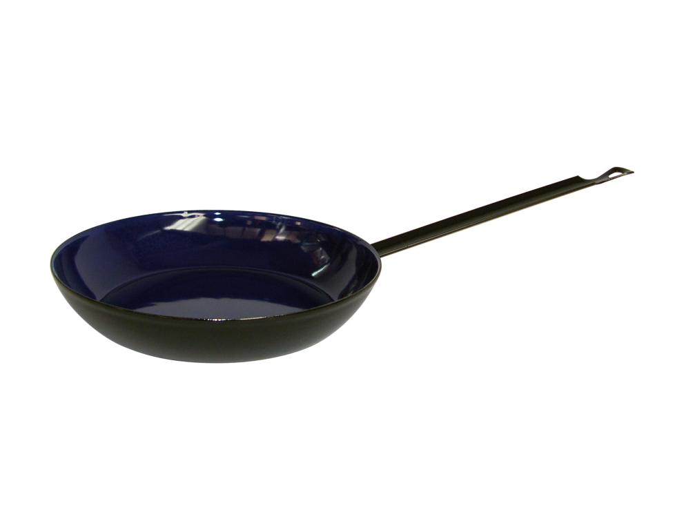 Bauernpfanne mit Stiel Ø 26cm Schwarz/Kobaltblau Emaille