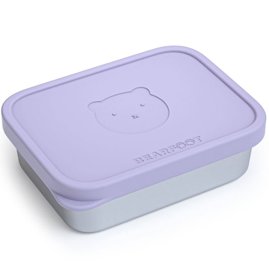 Brotdose Kinder Edelstahl mit Silikoneinsatz - Lavendel