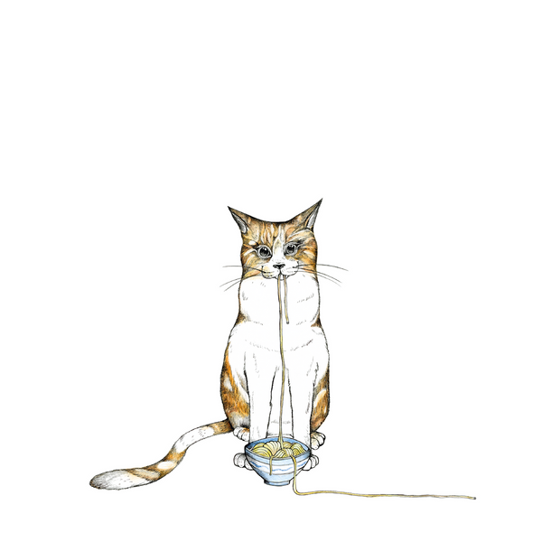 Trinkflasche Glas RAMEN CAT 0,7 l