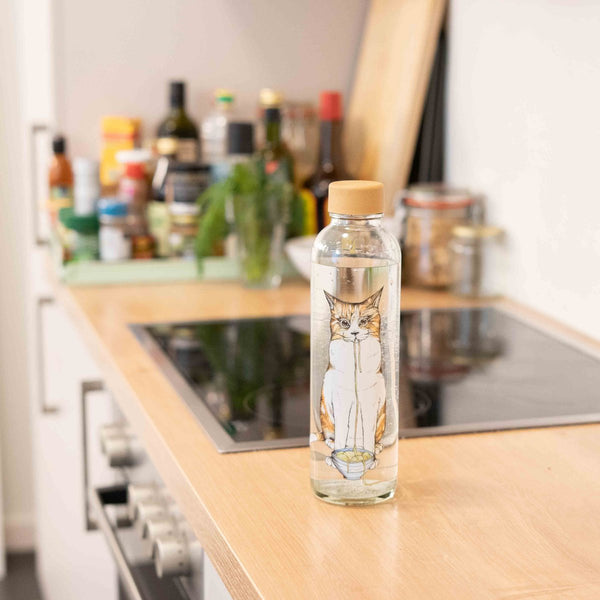 Trinkflasche Glas RAMEN CAT 0,7 l