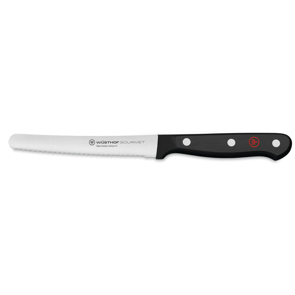 Brötchenmesser Wellenschliff 12cm Gourmet schwarz