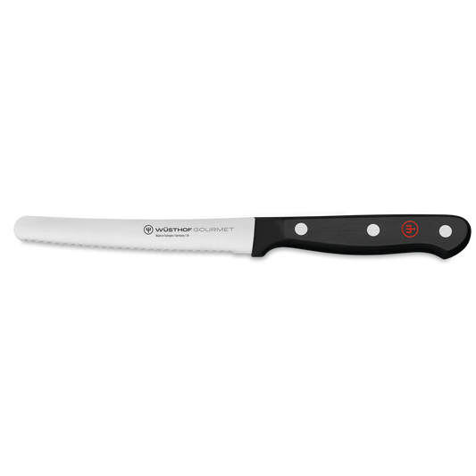 Brötchenmesser Wellenschliff 12cm Gourmet schwarz