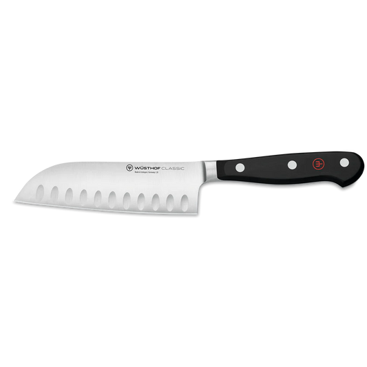Santokumesser mit Kullenschliff  14cm Classic schwarz