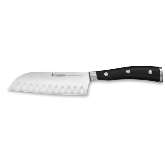 Santokumesser mit Kullenschliff  14cm Classic Ikon schwarz