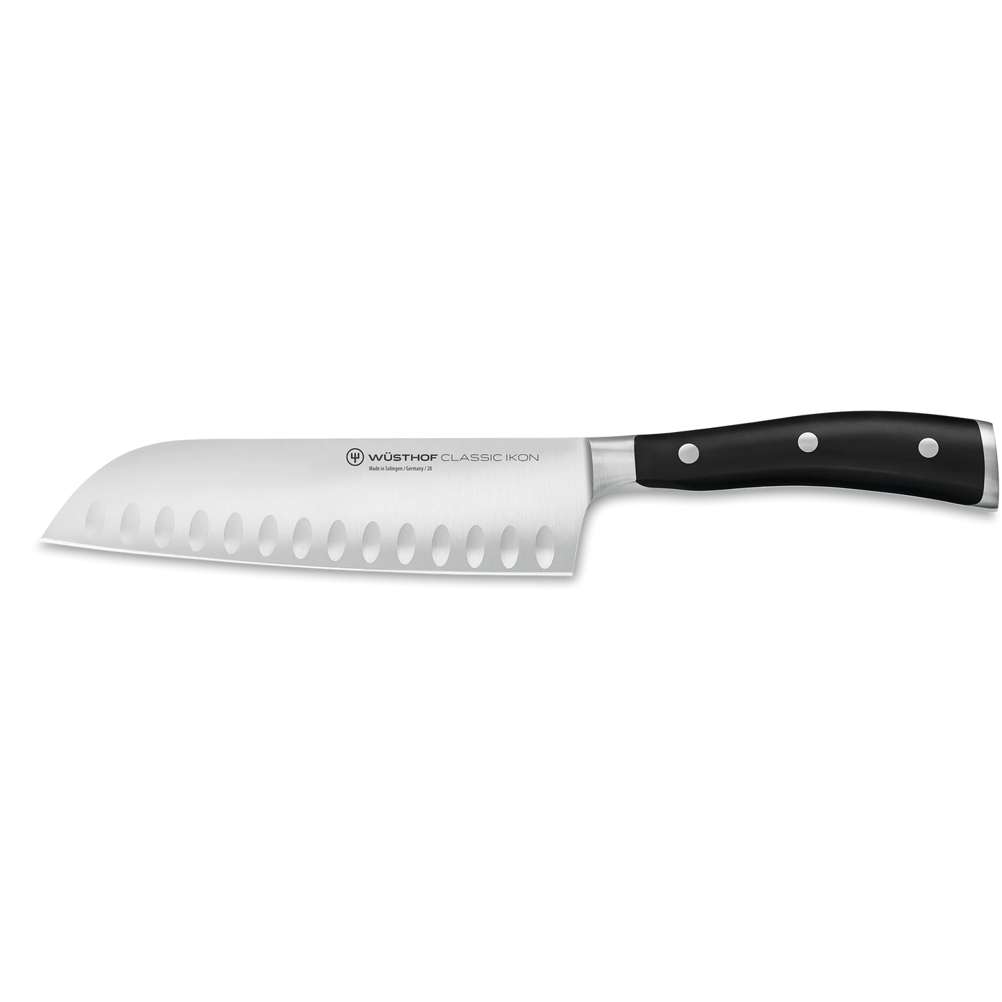 Santokumesser mit Kullenschliff  17cm Classic Ikon schwarz