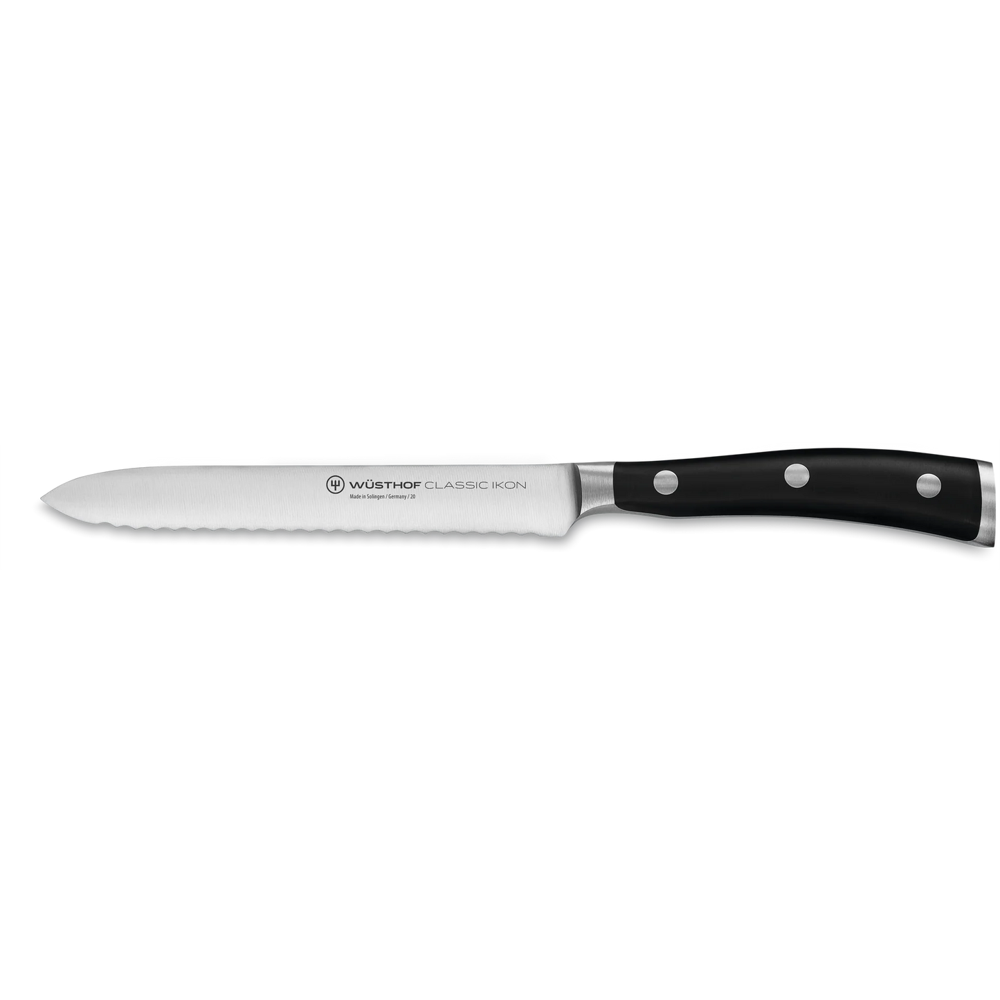 Aufschnittmesser mit Wellenschliff 14cm Classic Ikon schwarz