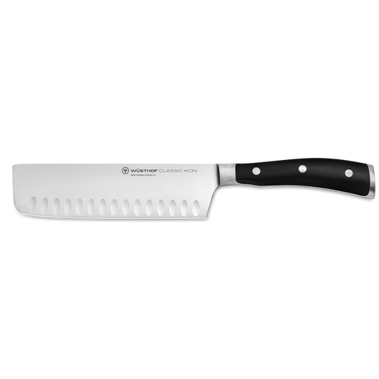 Nakirimesser mit Kullenschliff  17cm Classic Ikon schwarz