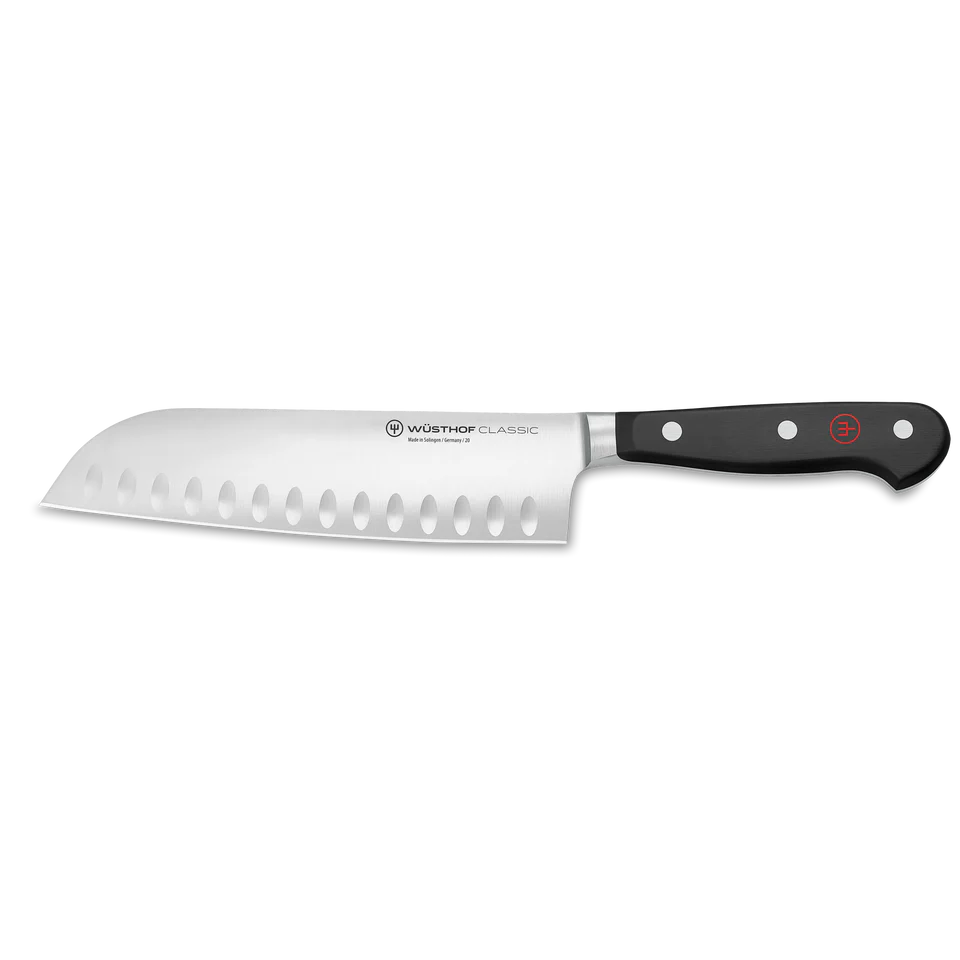 Santokumesser mit Kullenschliff  17cm Classic schwarz