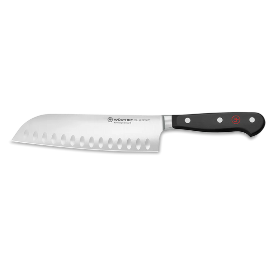 Santokumesser mit Kullenschliff  17cm Classic schwarz