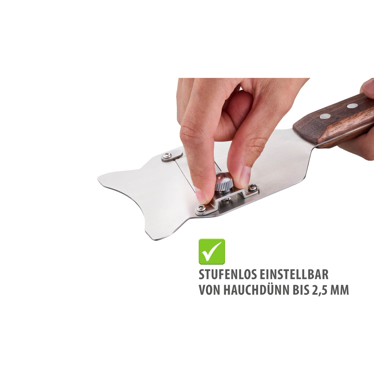 Trüffelhobel LAMEZZA Edelstahl / Walnussholz